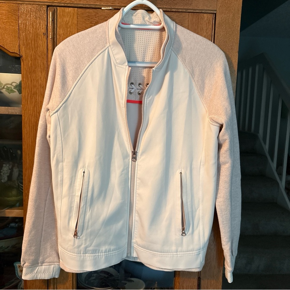 lululemon athletica White and Cream Bomber Jacket